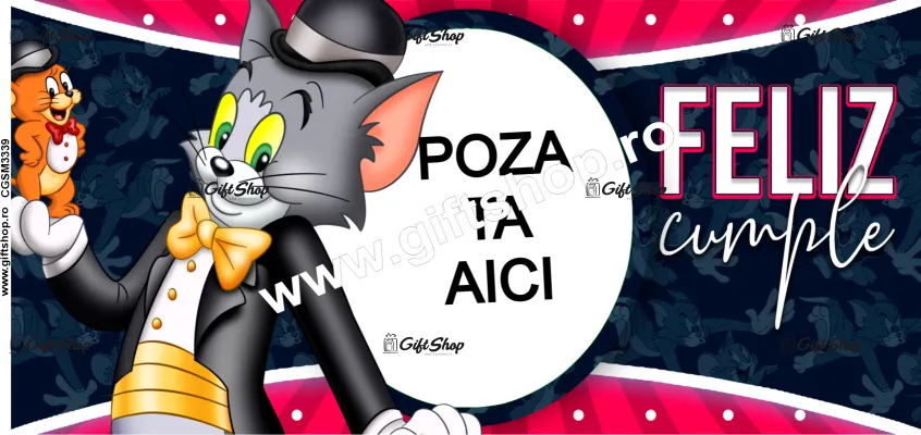 Tom and jerry, cana personalizata cu poza si text, 330ml, model 3339